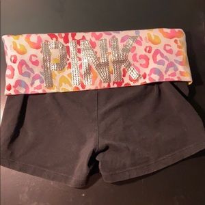 VS PINK cheetah print band shorts